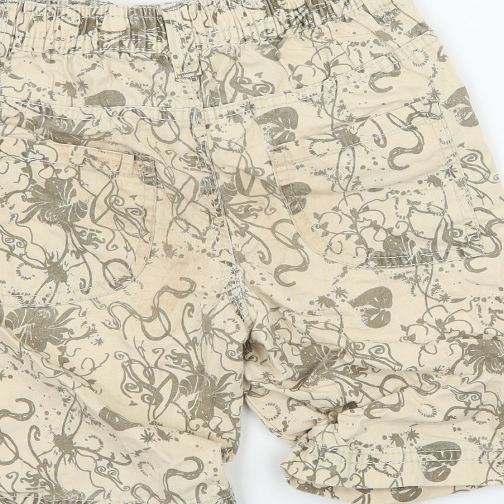 Rebel Boys Beige Floral  Bermuda Shorts Size 4-5 Years