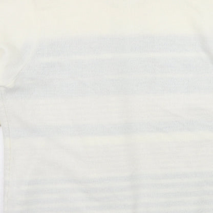 Envy Womens White Striped Knit Pullover Jumper Size M