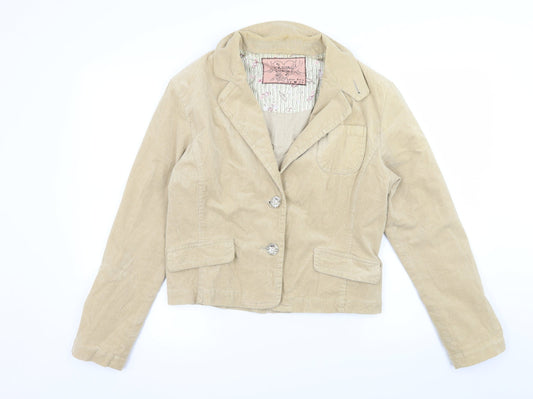 E-vie Womens Beige  Corduroy Jacket Blazer Size 16