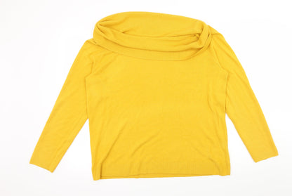 TU Womens Yellow  Knit Pullover Jumper Size 18
