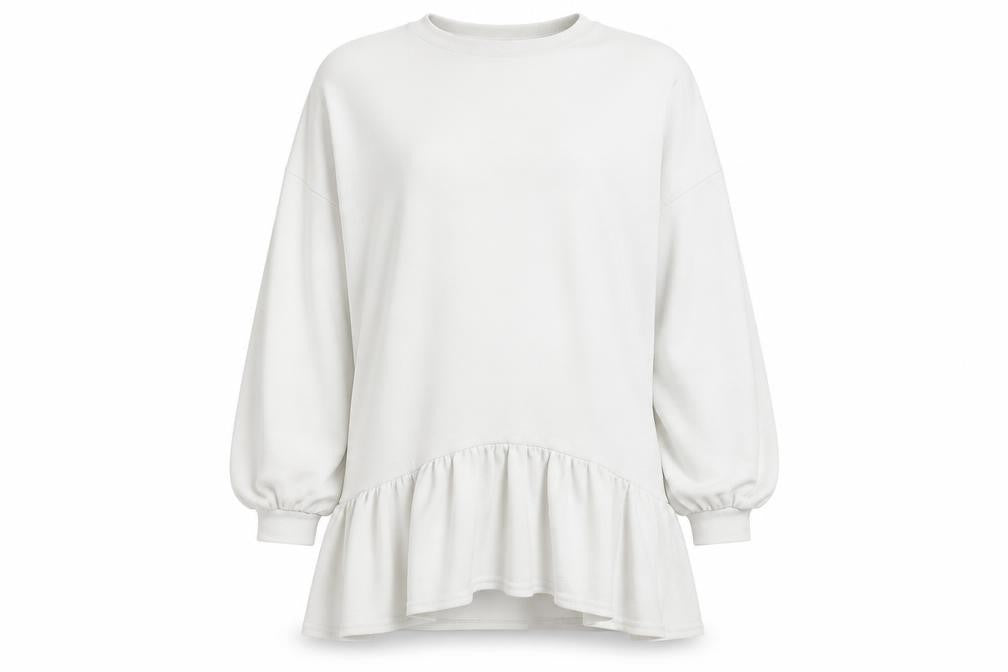 Womens UK Size 8 Boohoo White Pullover Sweatshirt