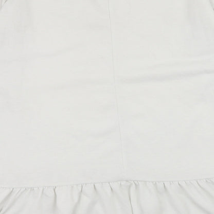 Boohoo Womens White  Jersey Pullover Sweatshirt Size 8