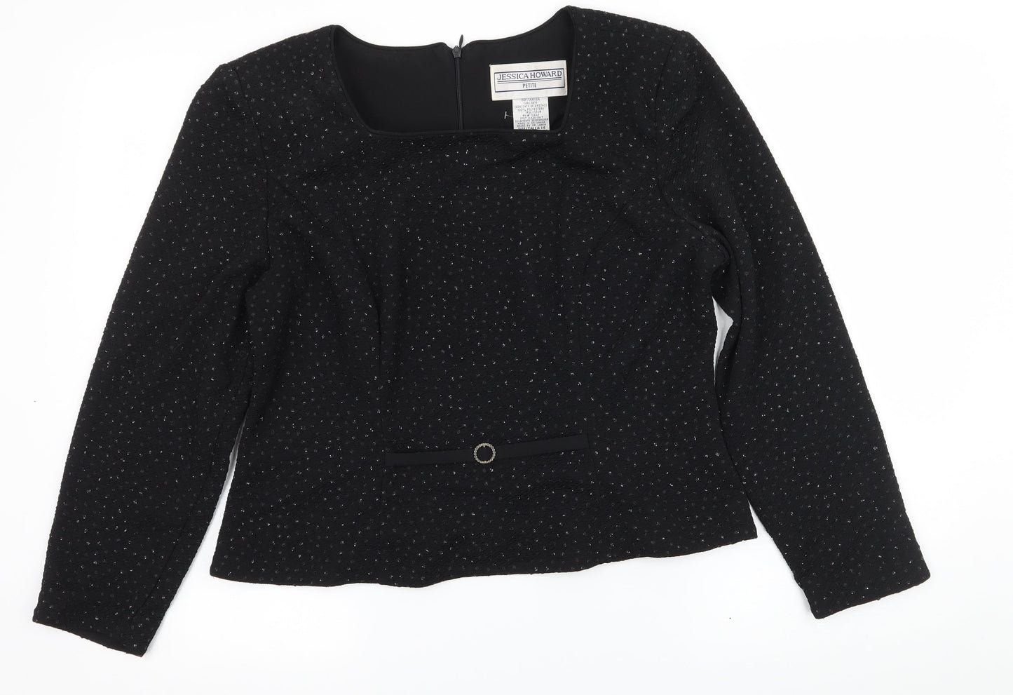Jessica Howard Womens Black   Basic Blouse Size 14
