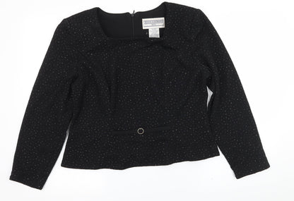 Jessica Howard Womens Black   Basic Blouse Size 14