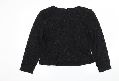 Jessica Howard Womens Black   Basic Blouse Size 14