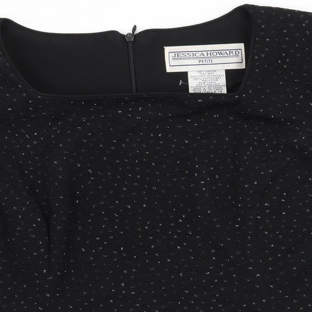 Jessica Howard Womens Black   Basic Blouse Size 14