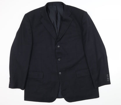 Armando Mens Blue Check  Jacket Suit Jacket Size XL