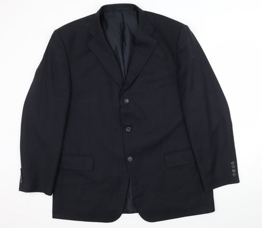 Armando Mens Blue Check  Jacket Suit Jacket Size XL