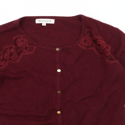 Society 8 Womens Purple  Knit Cardigan Jumper Size 12