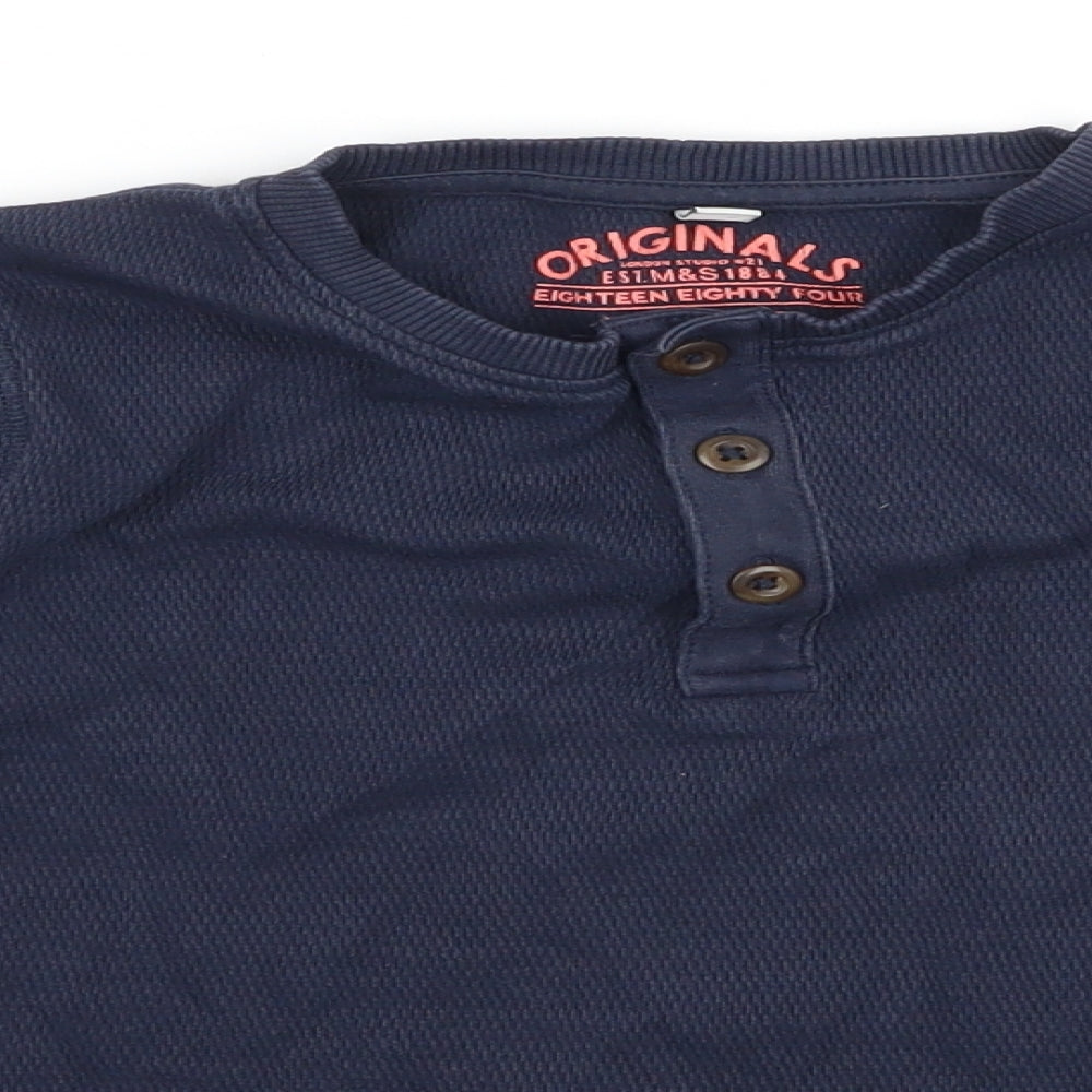 Marks and Spencer Boys Blue  Jersey Basic T-Shirt Size 5-6 Years