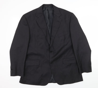 Soveriegn Mens Grey Striped  Jacket Suit Jacket Size L
