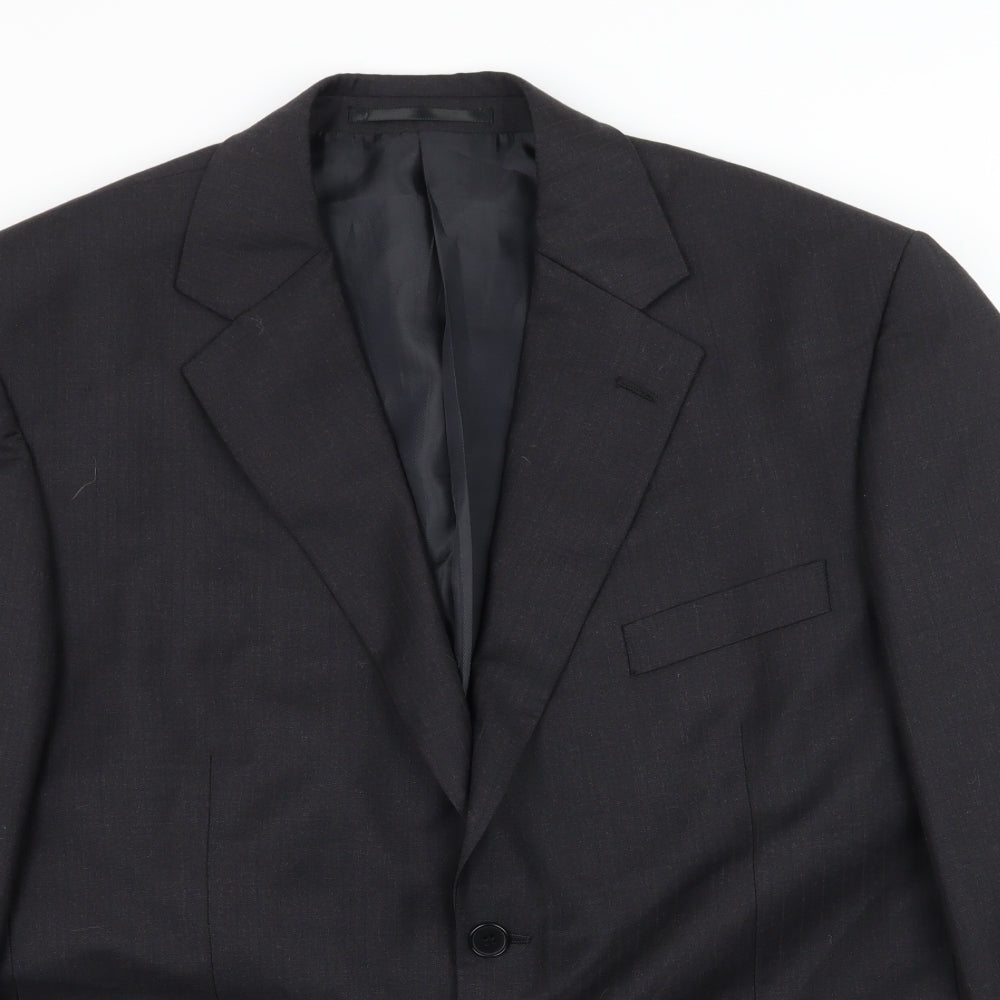 Soveriegn Mens Grey Striped  Jacket Suit Jacket Size L