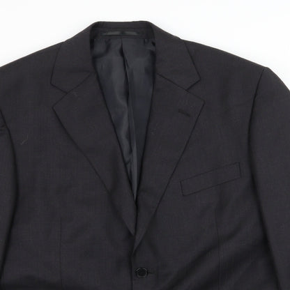 Soveriegn Mens Grey Striped  Jacket Suit Jacket Size L