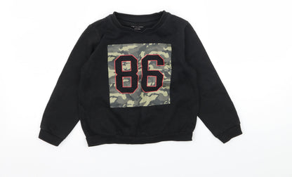 Primark Boys Black Camouflage Jersey Pullover Sweatshirt Size 5-6 Years  - 86