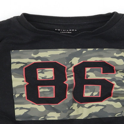 Primark Boys Black Camouflage Jersey Pullover Sweatshirt Size 5-6 Years  - 86