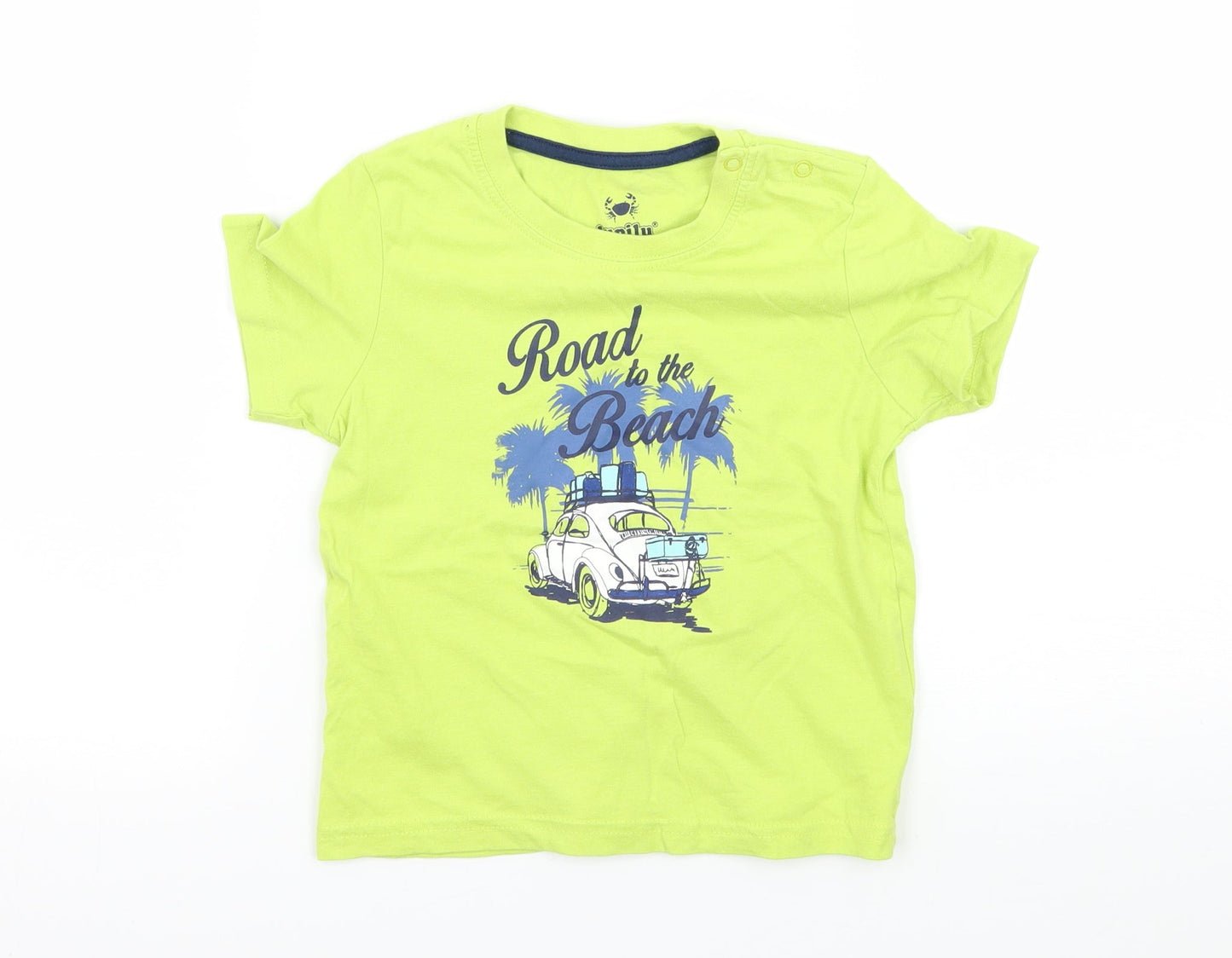 Lupliu Boys Green  Jersey Basic T-Shirt Size 12 Months  - Road to the beach