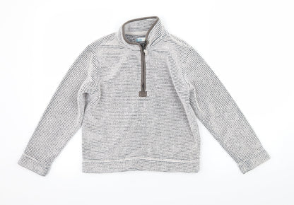 M&Co Boys Grey Striped Fleece Pullover Sweatshirt Size 7-8 Years