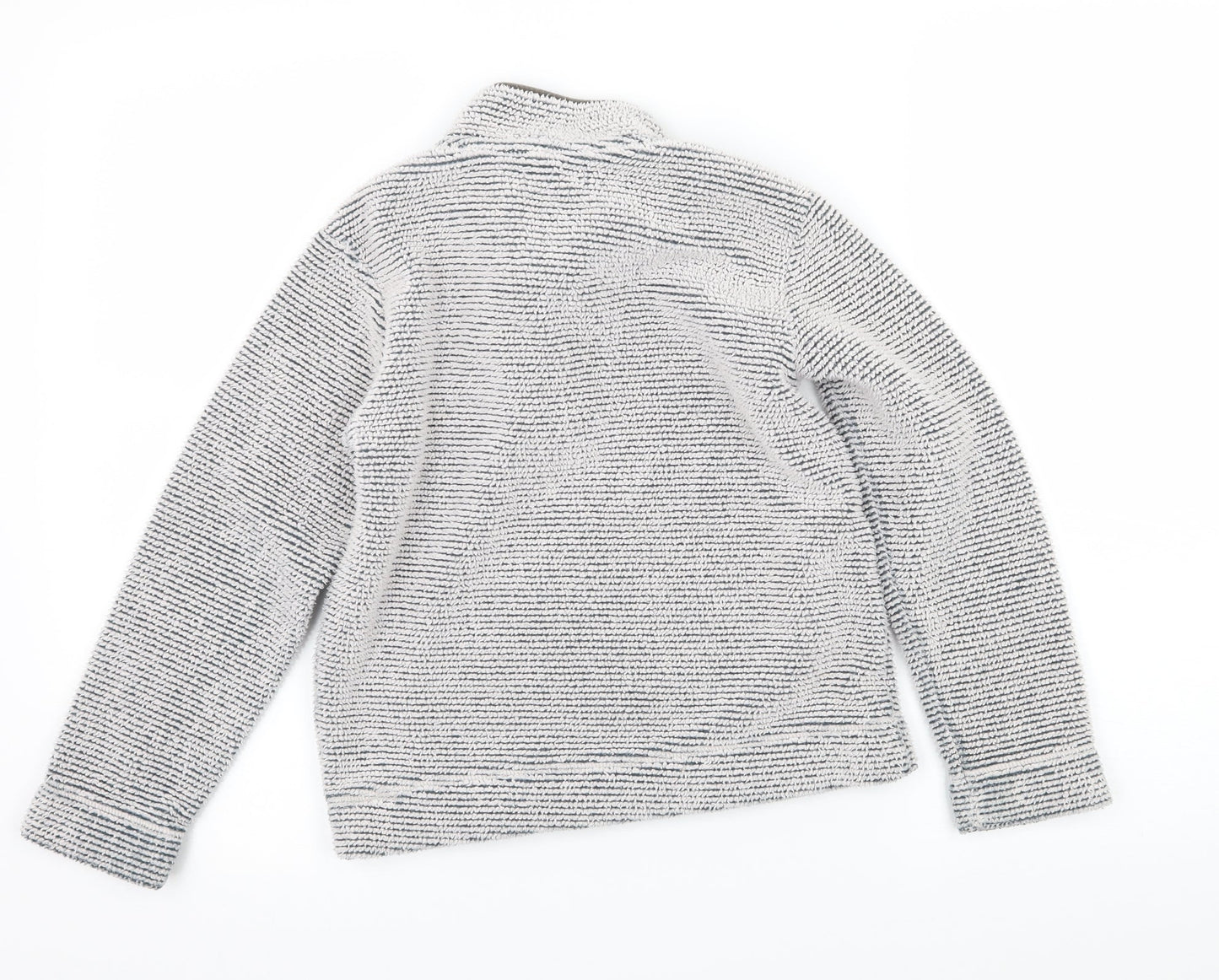 M&Co Boys Grey Striped Fleece Pullover Sweatshirt Size 7-8 Years