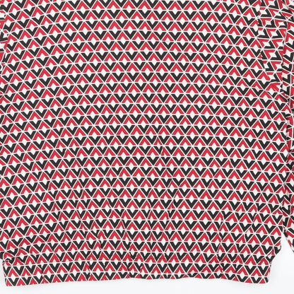 Innocence Womens Red Geometric  Full Zip Sweatshirt Size 14
