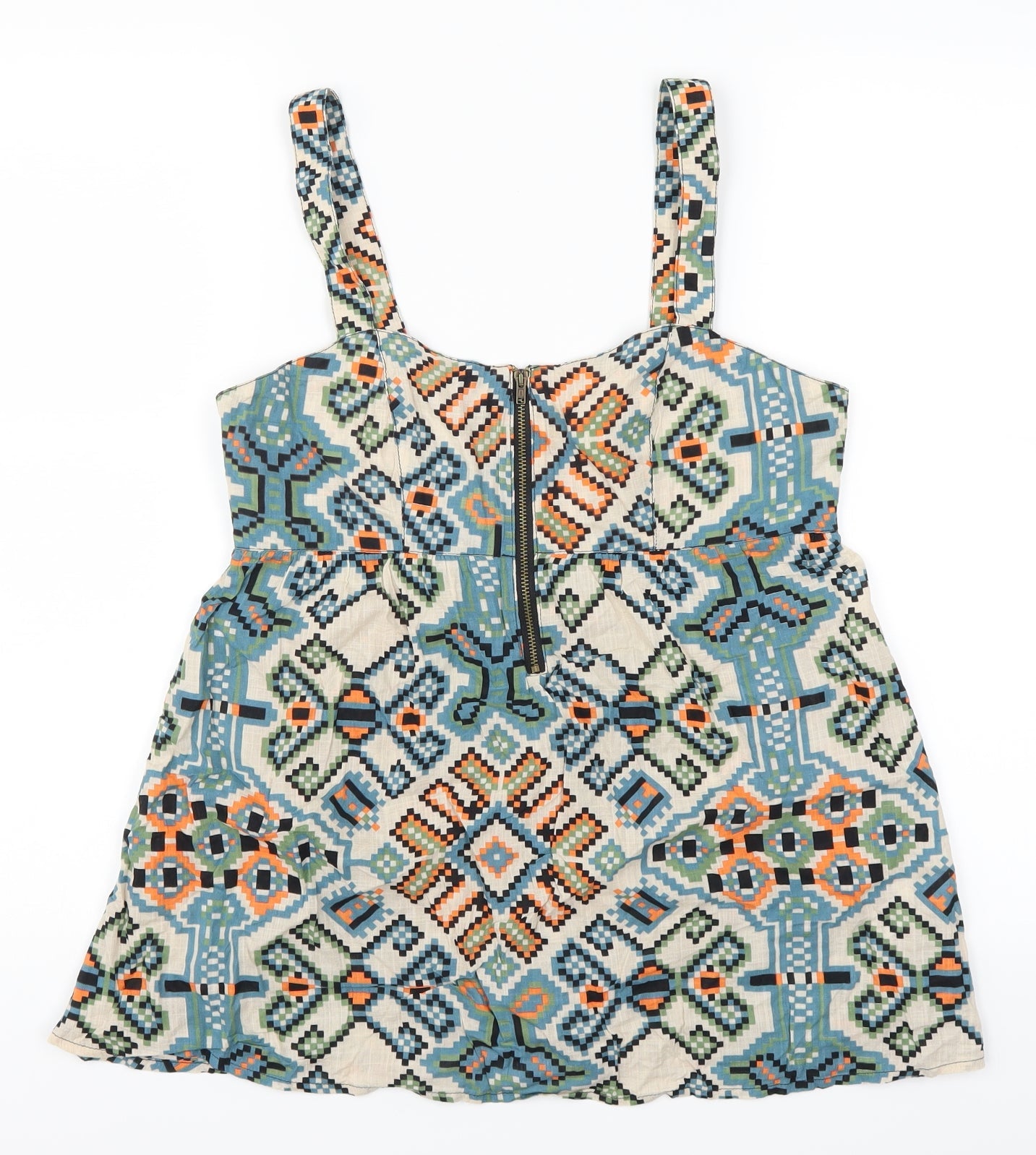 Womens UK Size 10 Topshop Blue Basic Tank