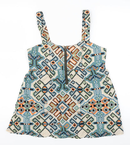 Womens UK Size 10 Topshop Blue Basic Tank