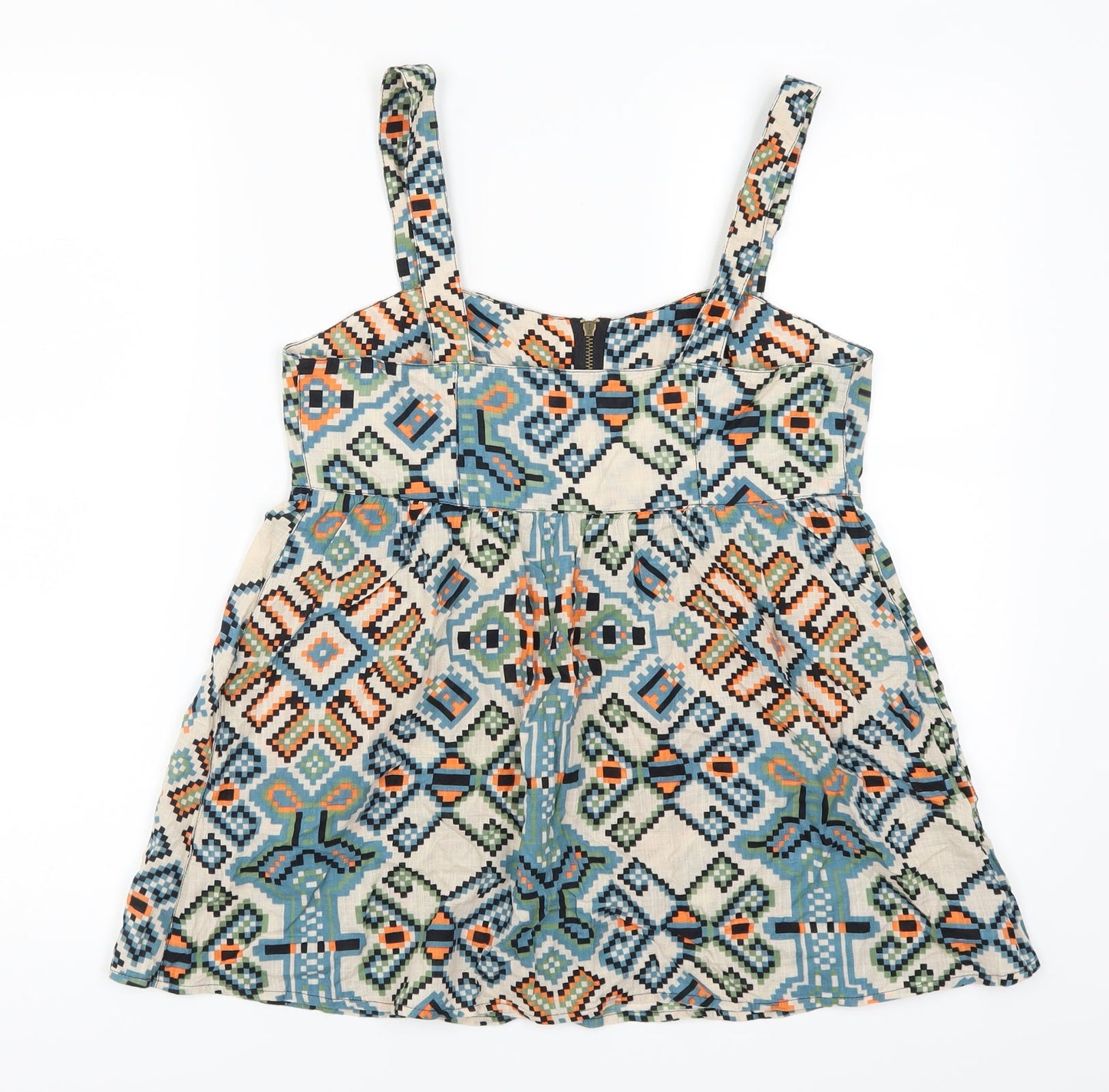 Womens UK Size 10 Topshop Blue Basic Tank