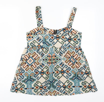 Womens UK Size 10 Topshop Blue Basic Tank