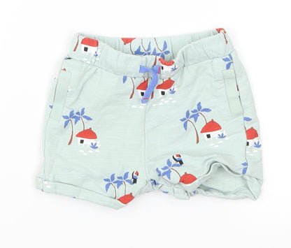 Marks and Spencer Boys Blue Geometric  Cropped Trousers Size 3-6 Months  - Mushroom House