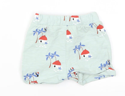 Marks and Spencer Boys Blue Geometric  Cropped Trousers Size 3-6 Months  - Mushroom House
