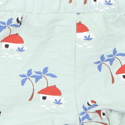 Marks and Spencer Boys Blue Geometric  Cropped Trousers Size 3-6 Months  - Mushroom House