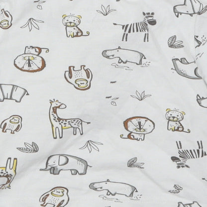 Primark Boys White Animal Print  Basic Polo Size 3-6 Months  - Animals