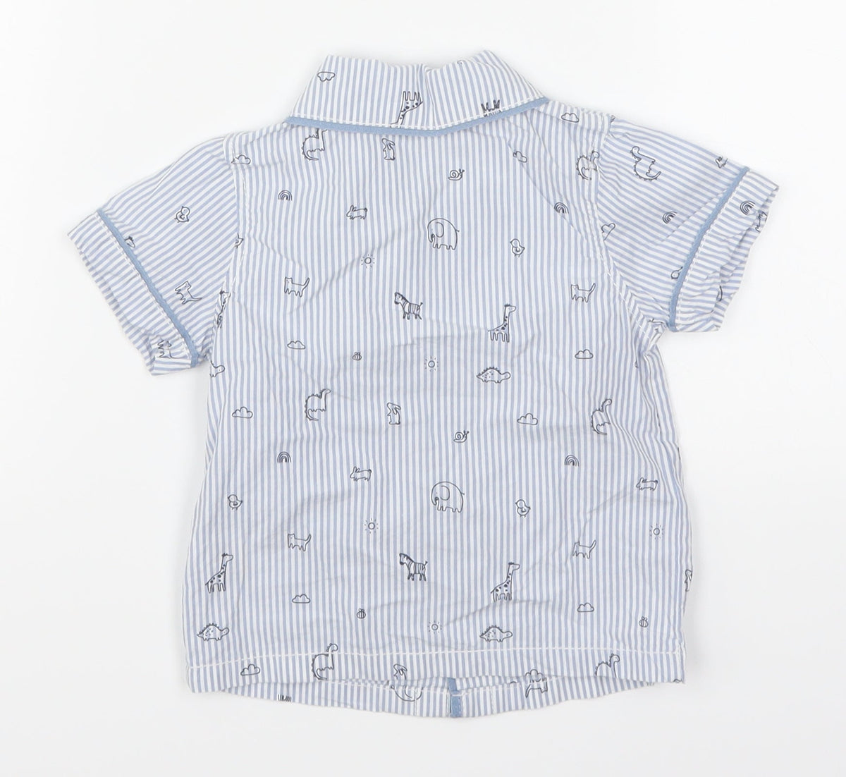 George Boys Black Striped  Basic Button-Up Size 6-9 Months  - Animals