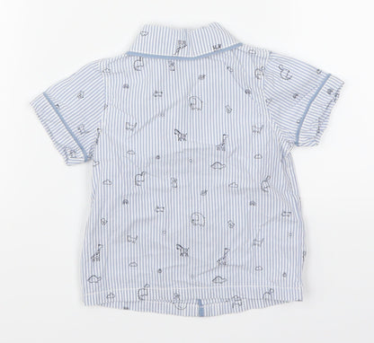 George Boys Black Striped  Basic Button-Up Size 6-9 Months  - Animals