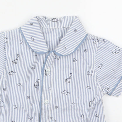 George Boys Black Striped  Basic Button-Up Size 6-9 Months  - Animals
