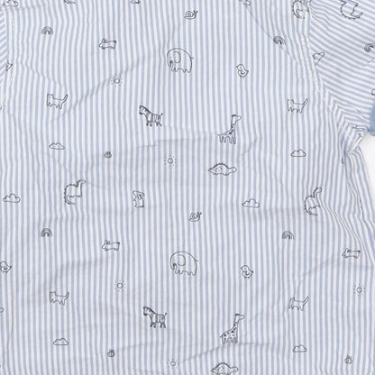 George Boys Black Striped  Basic Button-Up Size 6-9 Months  - Animals