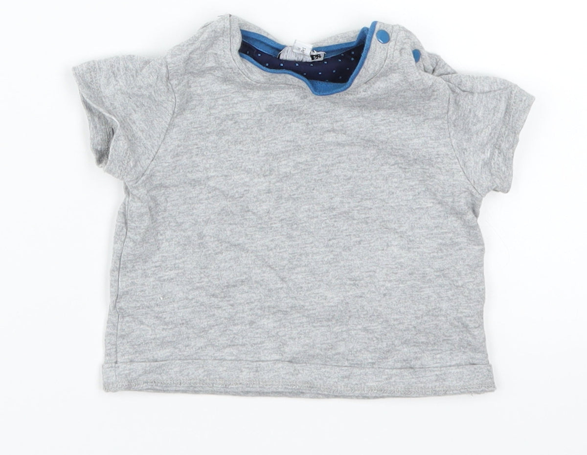 Lola Maverick Boys Grey   Basic T-Shirt Size 3-6 Months