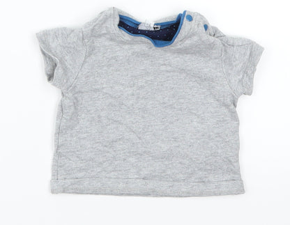 Lola Maverick Boys Grey   Basic T-Shirt Size 3-6 Months