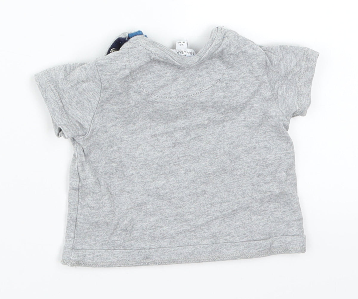 Lola Maverick Boys Grey   Basic T-Shirt Size 3-6 Months