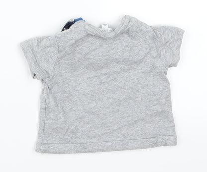 Lola Maverick Boys Grey   Basic T-Shirt Size 3-6 Months