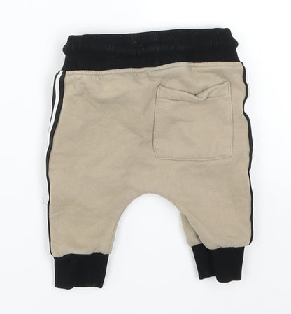 NEXT Baby Beige Striped  Sweatpants Trousers Size 3-6 Months