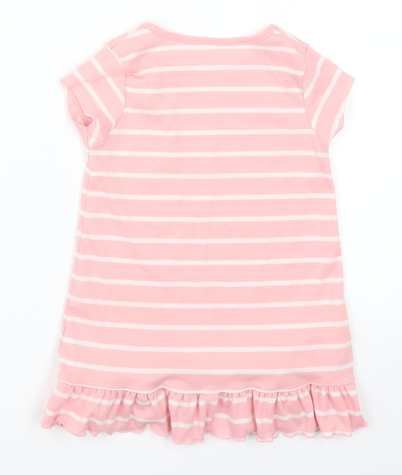 Matalan Girls Pink Striped  T-Shirt Dress  Size 12-18 Months
