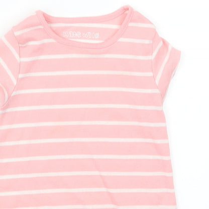 Matalan Girls Pink Striped  T-Shirt Dress  Size 12-18 Months