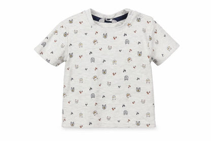 Primark Baby Grey   Basic T-Shirt Size 6-9 Months  - Cat Print