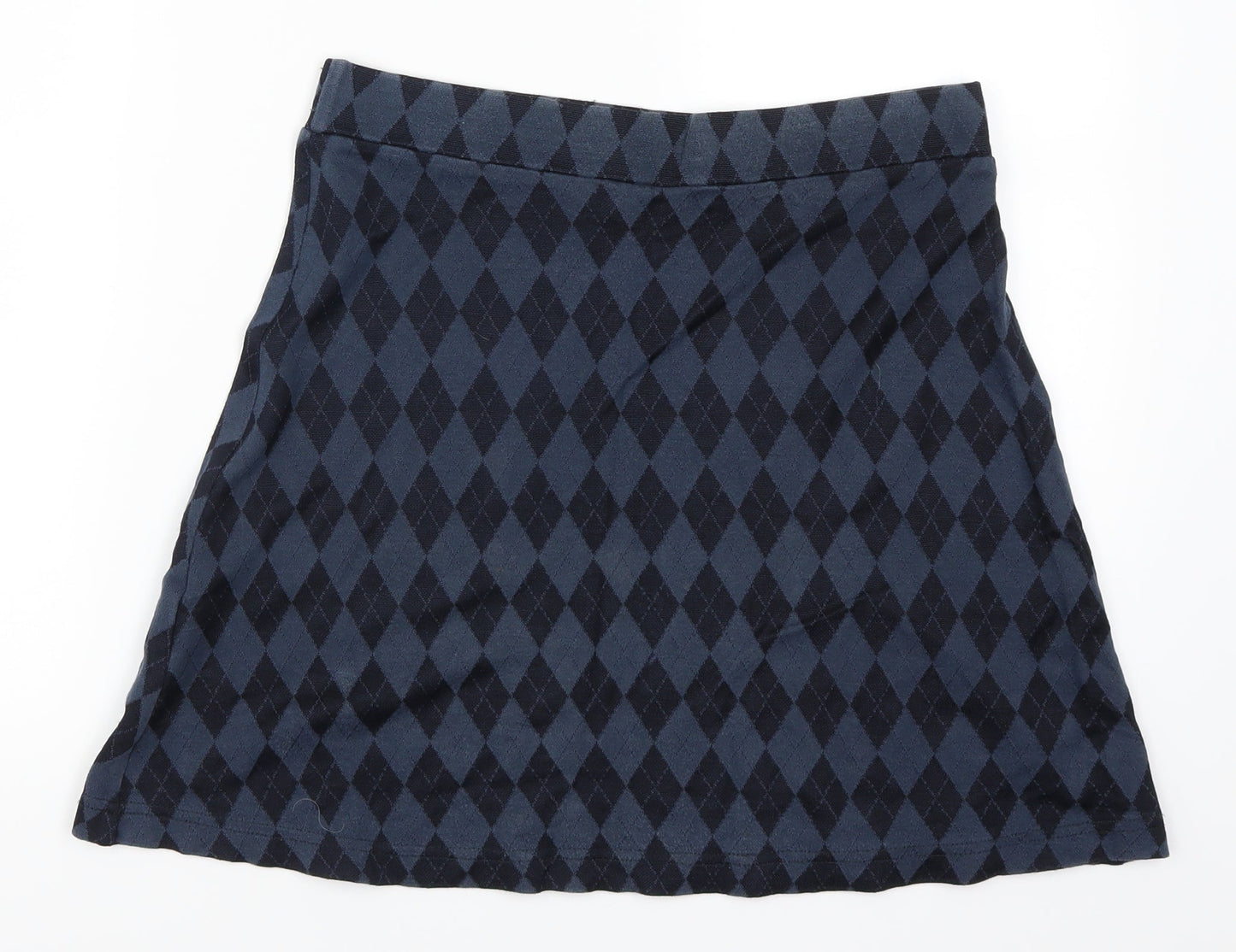 Mario Omar Womens Blue Geometric  A-Line Skirt Size 14