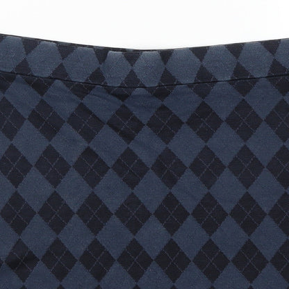 Mario Omar Womens Blue Geometric  A-Line Skirt Size 14