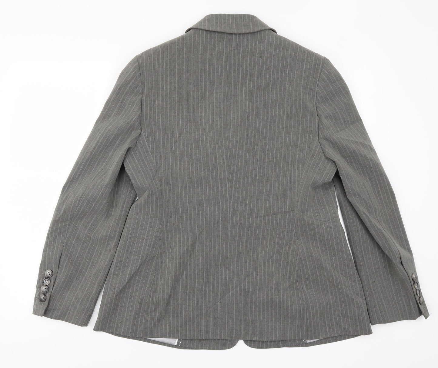 Marks and Spencer Womens Grey Striped  Jacket Suit Jacket Size 16