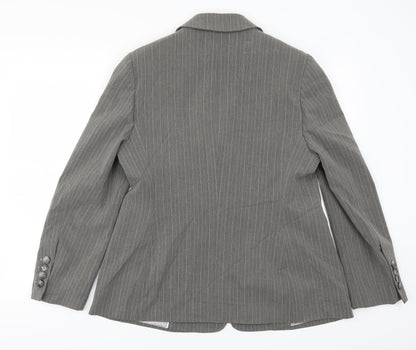 Marks and Spencer Womens Grey Striped  Jacket Suit Jacket Size 16