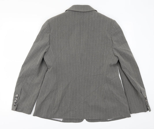 Marks and Spencer Womens Grey Striped  Jacket Suit Jacket Size 16