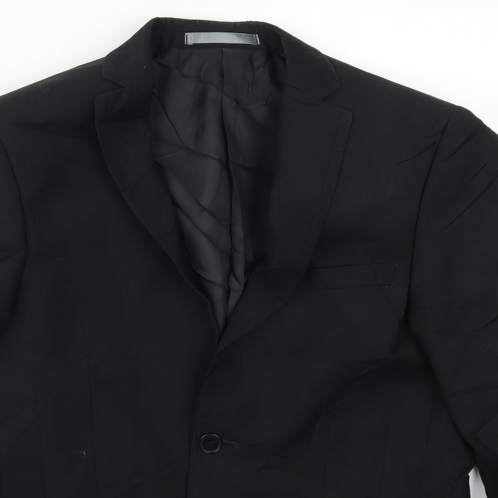 Mens UK Size 36 Red Herring Regular Black Suit Jacket