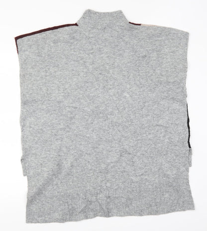 River Island Womens Grey Geometric  Pullover Jumper Size 10
